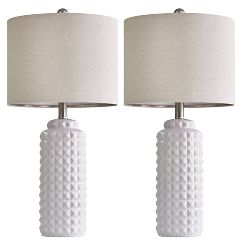 Dakota Fields Ceramic Table Lamp, 24.5" Modern Lamp Bedroom